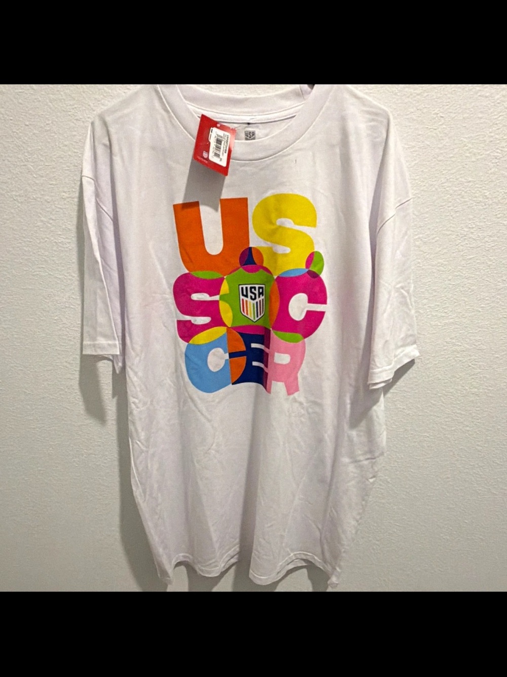 USA Soccer Unisex Pride White Graphic Tee Size2XL